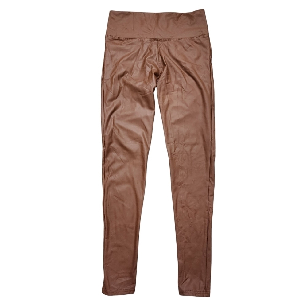Brown Faux Leather Leggings Size Medium